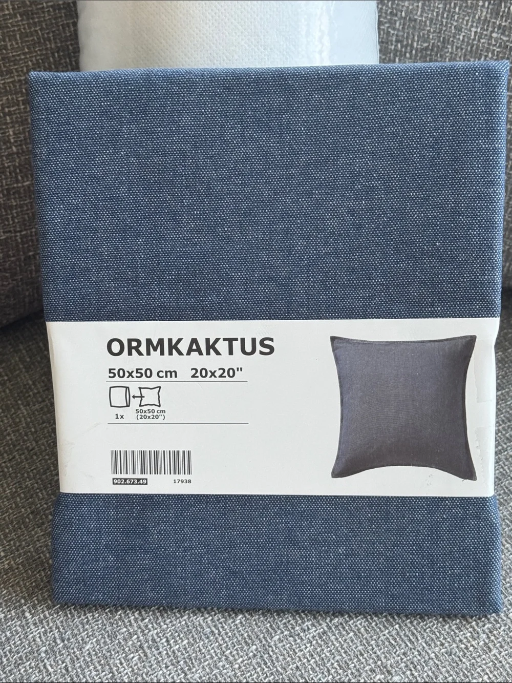 IKEA Blue Denim Pillow Cover and Insert